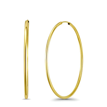 14K Yellow Gold Round Hoop Huggie Earrings Wholesale